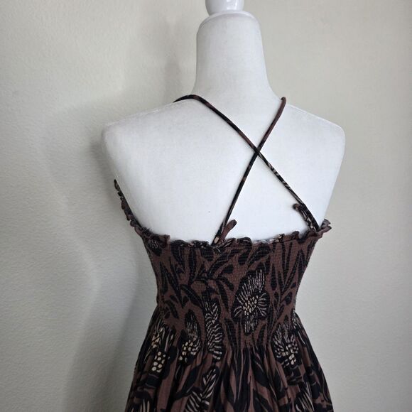 Free People Sweet Nothing Midi/Maxi Dress Women Med Brown Patina Combo Vacation - Picture 12 of 15